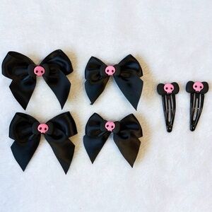 Sanrio Kuromi Bow Hairpin Clip Barrette 6 pcs